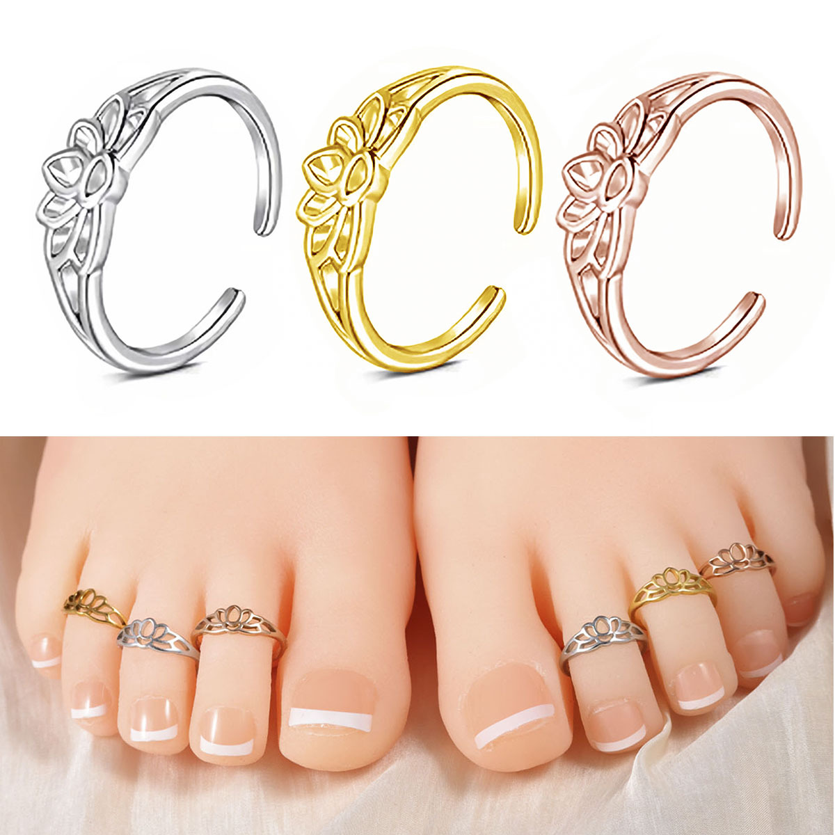 Women'S Fashion Rings Gold - Pierścionek na palec u stopy ze