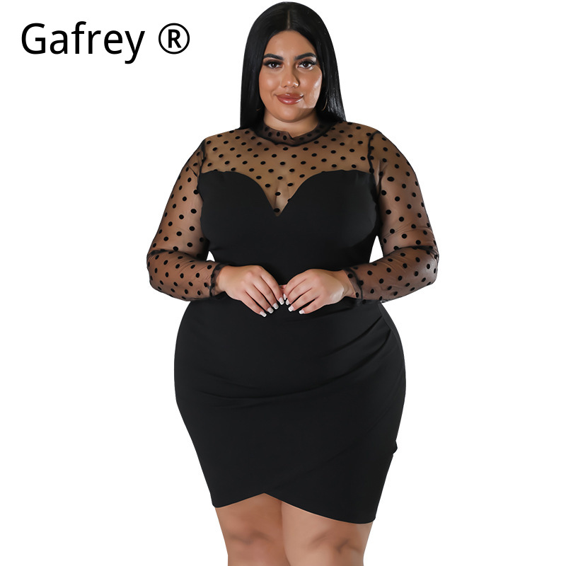 Xxl Women Fashion - Sukienka midi z siateczki, z wstawkami,