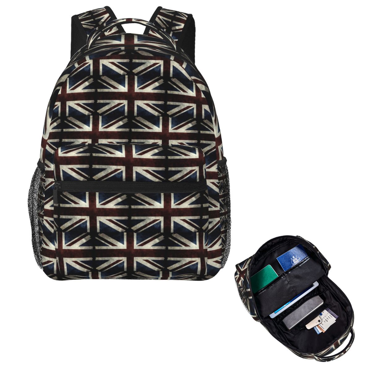 Women Fashion Uk - Plecak szkolny z flagą Union Jack