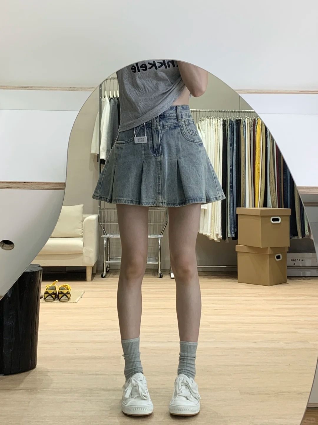 Damska spódnica dżinsowa z wys – Pleated Skirt Women recenzja i cena
