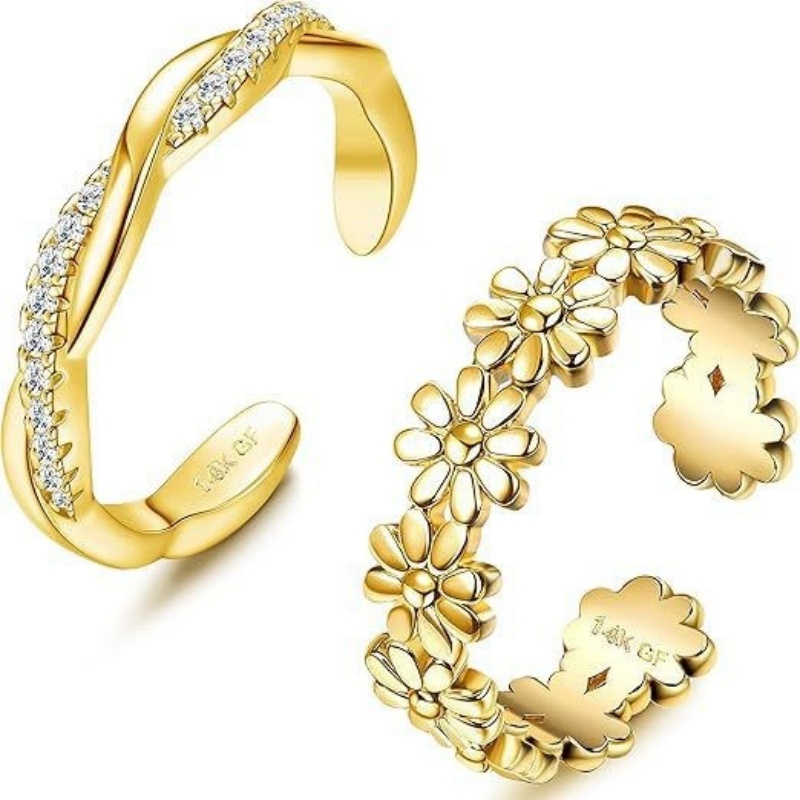 Pozłacany 14-karatowym złotem  – Women'S Fashion Rings Gold recenzja i cena
